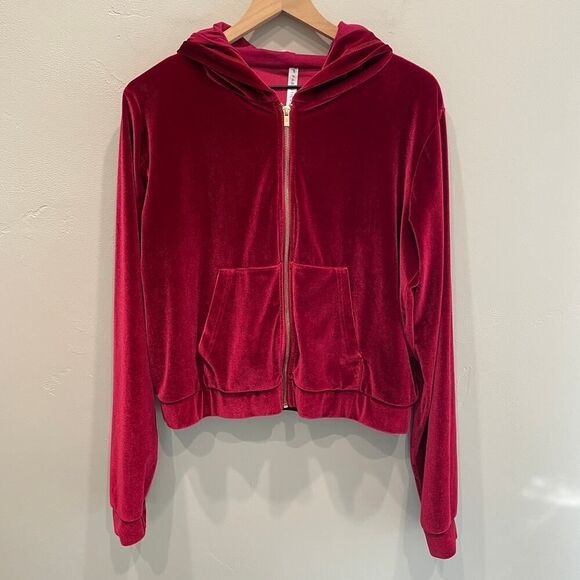 Fabletics Donna Velour Hoodie Cherry Burst - Size: XL - Picture 2 of 10
